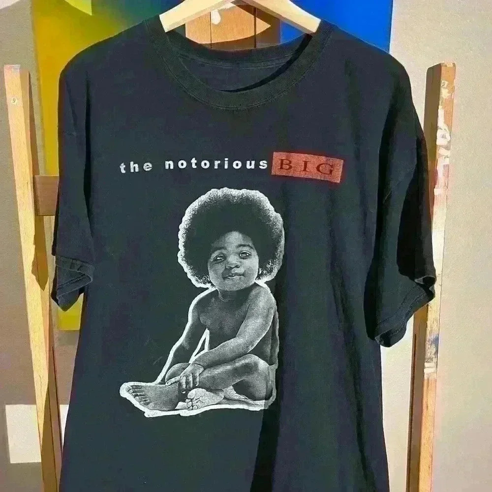 Notorious Big Biggie Afro Baby Sky's the Limit Black T-Shirt Adult XL